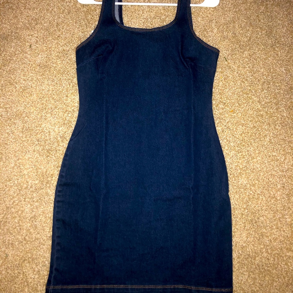 Stretch Denim tank mini dress